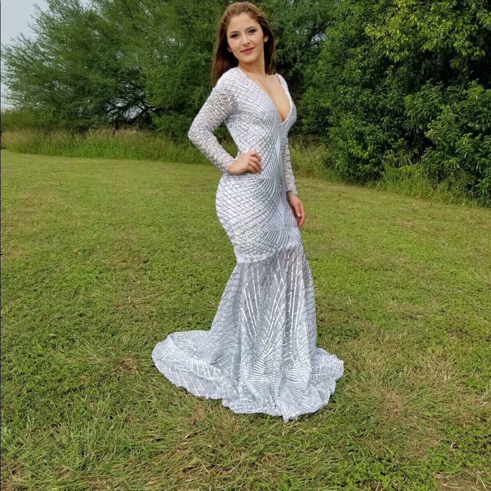 Silver glitter dress